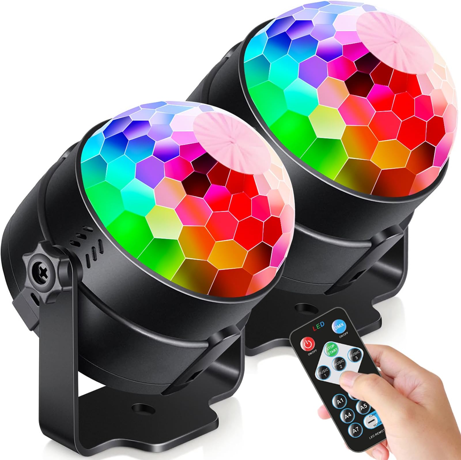 Luditek [2Pack] Sound Activated Party Lights with Remote Control Dj