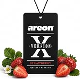 AREON X Version Strawberry Fresh Paper Hanging Car Air Freshener - 12 Pack | Long Lasting Fragrance - Rear View Mirror Design - Car Home Office Closet Use - Helps Reduce Odors