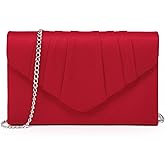 Dasein Women's Evening Bag Pleated Envelope Clutch Handbag Wedding Party Bridal Purse