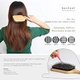 BESTOOL Hair Brush Boar Bristle Paddle Brush Bamboo Detangle Massage 70/30 view 4