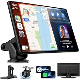 9" Carplay Screen for Car, Portable Wireless Car Play Screen, OTA Updates | Apple CarPlay &amp; Android Auto, Backup Camera, Mirror Link &amp; Voice Control, GPS Navigation, Bluetooth 5.0, FM/AUX