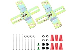 ARMIIKA Light Fixture Mounting Brackets, Adjustable Mounting Plates for 4" J-Box, Light Crossbar Set with Screw and Nuts for Wall Light, Close to Ceiling Light, Chandelier, Pendant, 2 Pack (Black)