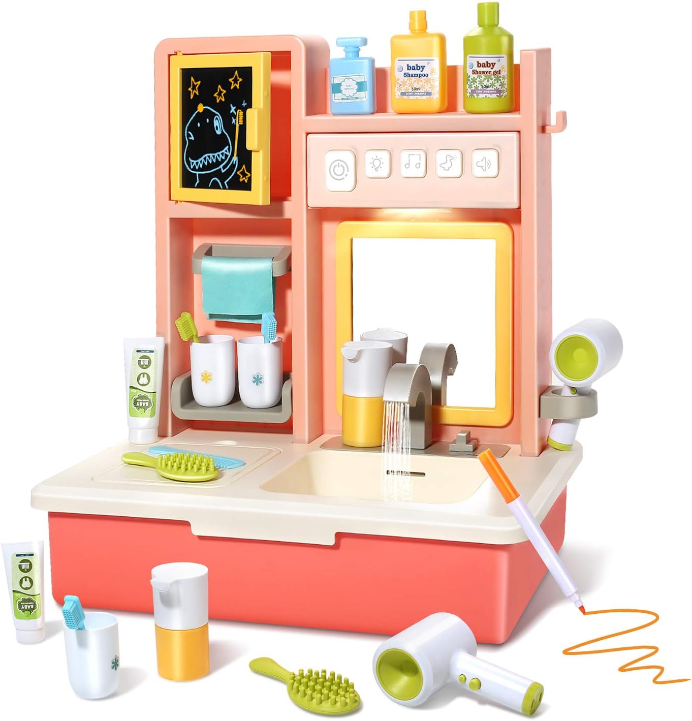 CUTE STONE Kids Sink Pretend Play Toys 