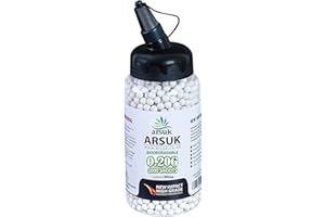 Arsuk Biodegradable Airsoft BBS 6mm – White – 0.20g Seamless BB Pellets for Target Practice – Precision 6mm Airsoft BBS with Smooth Finish – Pack of 1K/2K/5K BB Bullets for Consistent Performance