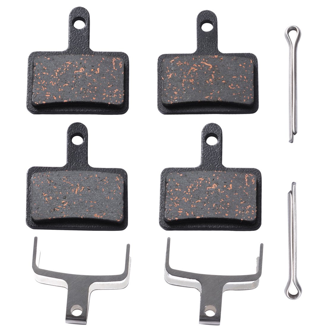 2 Pairs Semi-Metallic Bicycle Disc Brake Pads for Shimano/Tektro/TRP