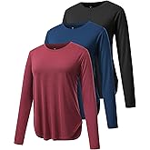 Cosy Pyro 3-Pack Workout Tops for Women Long Sleeve Athletic T-Shirts UPF 50+ Yoga Shirts Quick Dry Running Gym Tee