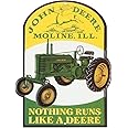 John Deere Tractor Embossed Metal Sign