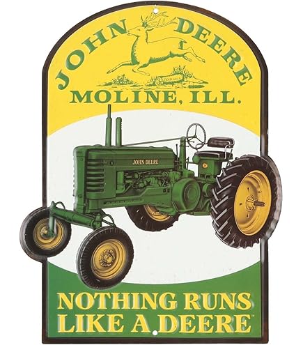 John Deere Vintage Metallschild – Landwirtschafts-Deko In Grün/Gelb, 36,4 X 13 Cm