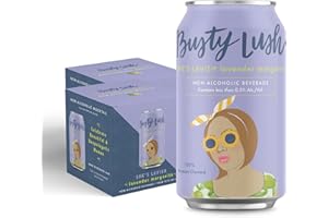 Busty Lush Craft Mocktails – Non-Alcoholic Sparkling Drinks, Zero Proof Drinks, Lavender Margarita, Alcohol Alternative – Low Sugar & Low Calorie, Ready to Drink | 12 oz (8-Pack)