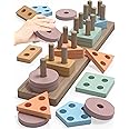 Yetonamr Montessori Toys for 1 2 3 Years Old Boys Girls Birthday Gifts, Wooden Sensory Toys for Ages 2-4 Toddlers Kids Baby, Toddler Learning Toy Activities Puzzles Ages 1-3