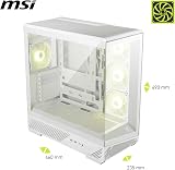 MSI MAG PANO 130R PZ WHITE Mid-Tower Gaming PC Case, ATX, USB 20Gbps view 2