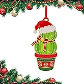 Cactus Christmas Ornaments 2025 for Holiday Party Decor, Metal Ornament for Home, Xmas Gift Cute Tree Decorations