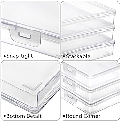 BTSKY Clear Plastic Storage Box with Flap