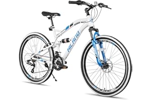 HH HILAND HILAND 26 Inch Mountain Bike, Full-Suspension 21 Speeds Drivetrain, MTB Bicycle for Men Mens Women Bike