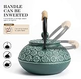 SUSTEAS Cast Iron Teapot 900ml Tetsubin with Infuser Dark Green view 3