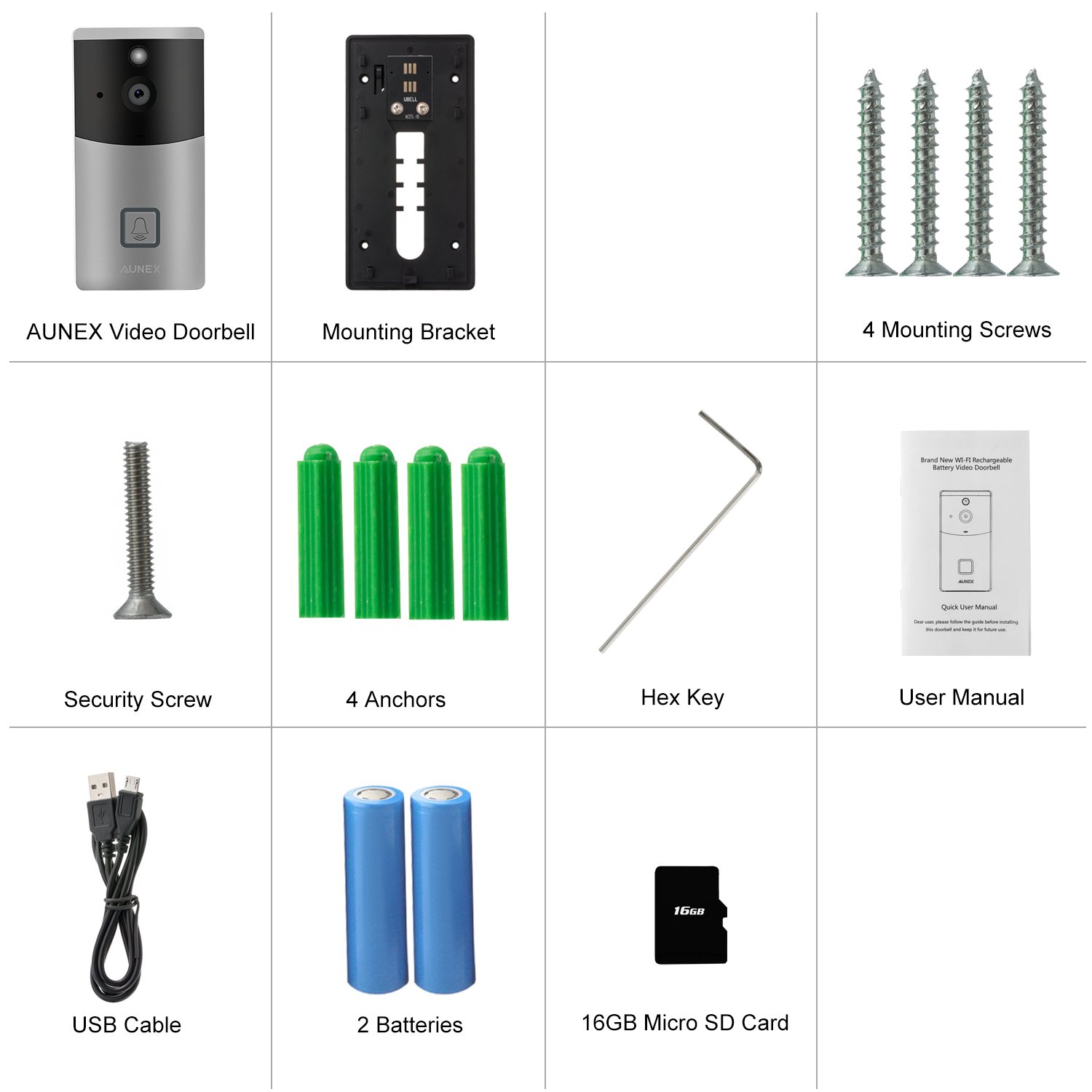 Wifi Video Doorbell Door Chime - Silver