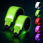 XZrefive Rechargeable LED Armbands 2-8 Packs, High Visibility Running Gear | 5-Color 3-Mode Light-Up Wristbands for Night Safety, Adjustable Running Gift for Men, Women, and the Whole Family