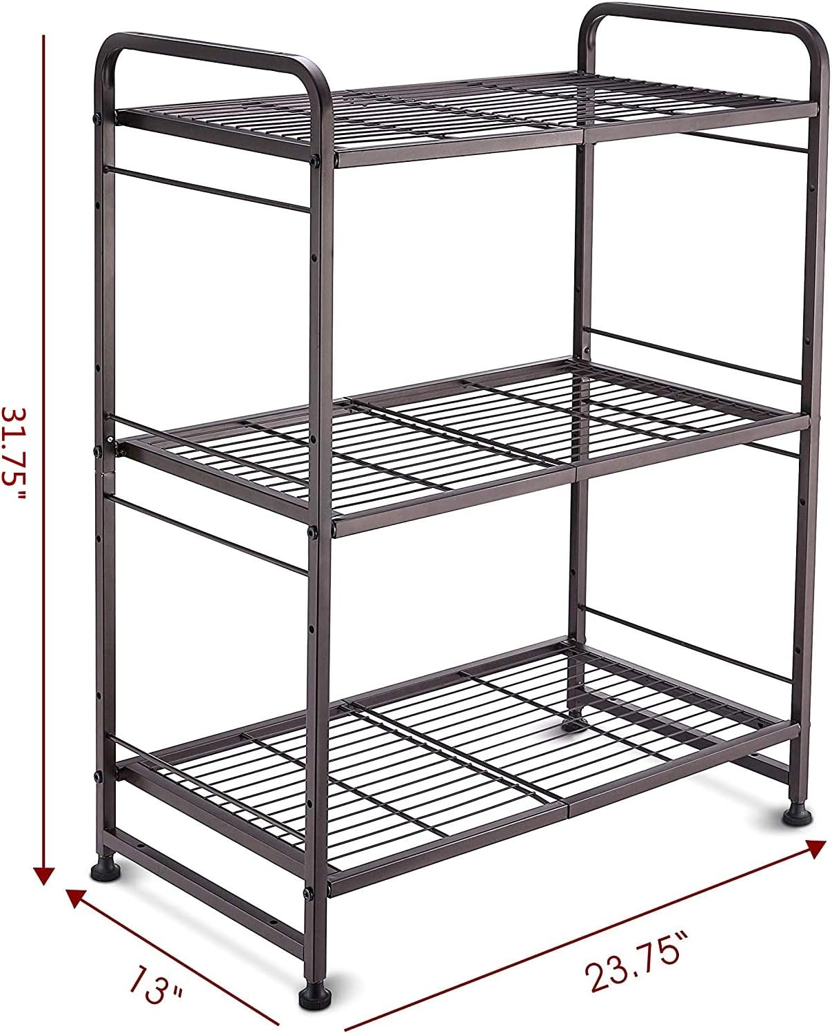 Simple Trending 3-Tier Stackable Wire Shelving Unit Storage Rack, Expandable & Adjustable Kitchen Storage Cabinet Shelf Organizer, Bronze: Kitchen & Dining