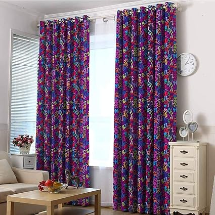 Amazon Com Kids Curtains Numbers Colorful Abstract Mathematical