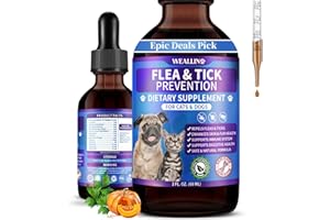 WEALLIN Flea and Tick Support for Dogs and Cats Natural Flea Treatment Drops with Multivitamin for Pets Oral Flea & Tick Prevention for Dogs and Cats Flea Herbal Drops for All Breeds and Ages