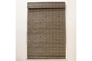 Radiance Cordless Bamboo Roman Shades for Windows - Flatstick Bamboo Blinds for Semi-Private Light Control - Easy to Lift & F