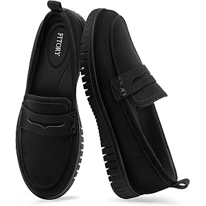 FITORY Loafers for Women Dress Shoes Slip On Platform Flats Work Walking | Penny Loafers Comfortable Dressy Business Casual f