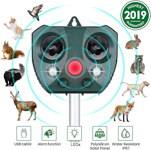 Ultrasonic Solar Cat Dog Fox Pets Repeller Animal Repellent Outdoor Waterproof Weed Pest Control Home Garden Suneducationgroup Com