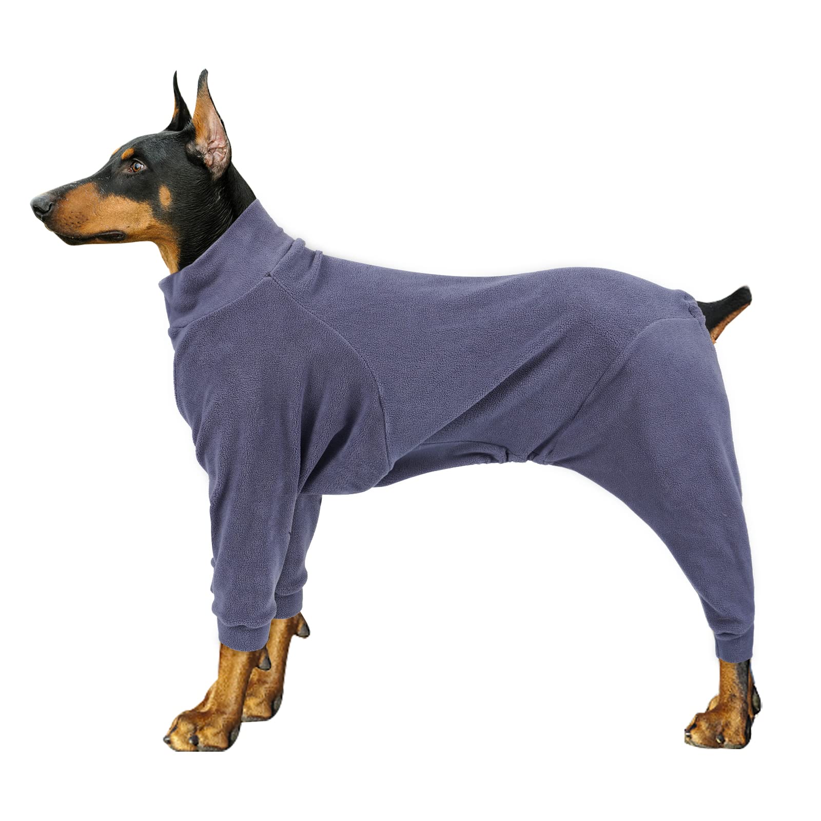 MeiAOBest Dog Winter Coat, Dog Warm 4 Legs Pajamas Onesie Dogs Soft Cold Weather Dog Sweaters Jacket Pet Clothes Stretchy Soft Doggy Jumpsuits Sweatshirt for Medium Large Dogs_Navy(M)