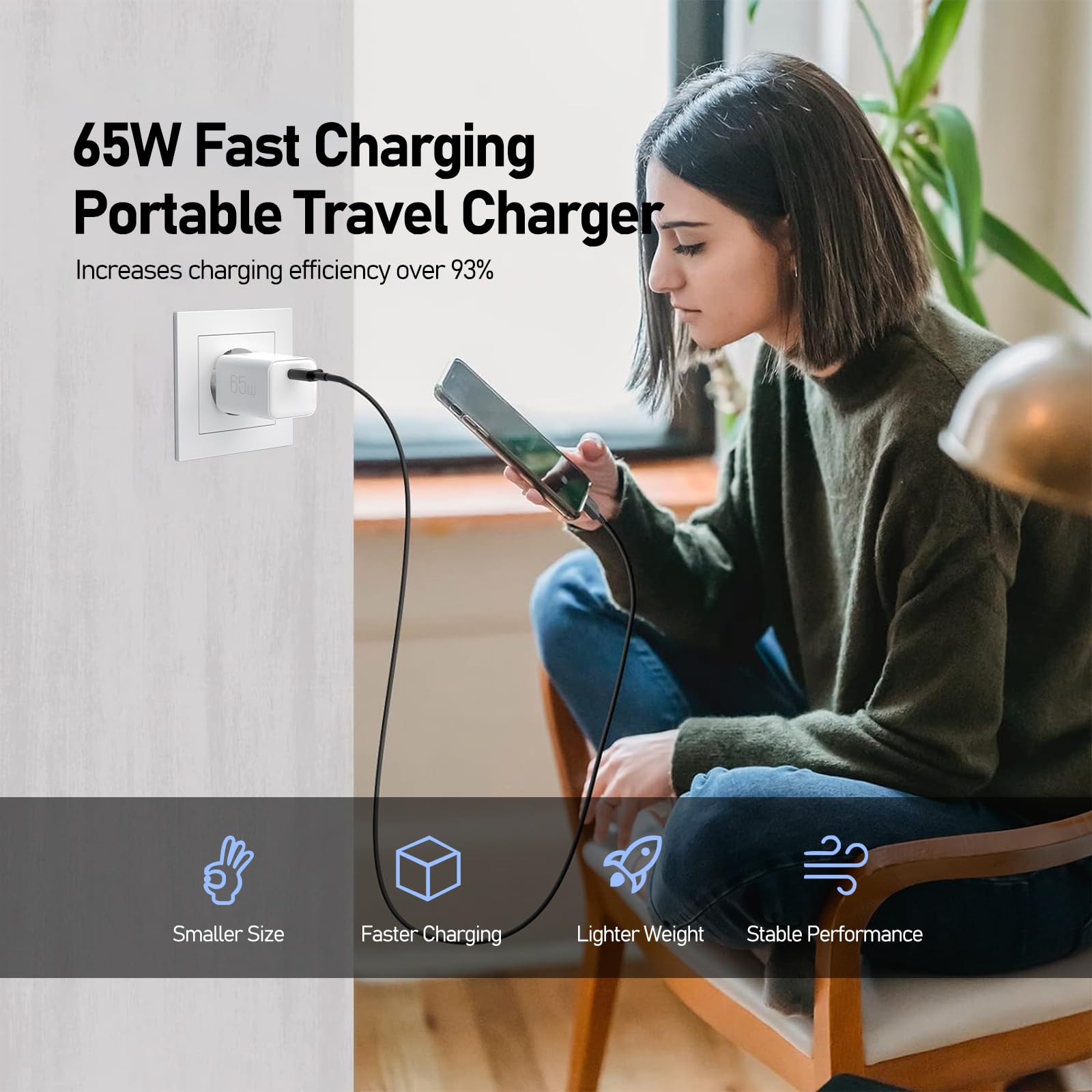 2 Stück 65W USB C Ladegerät GaN Schnellladegerät USBC Netzteil PPS Ladestecker USB-C Adapter für iPad Pro/Galaxy S22/S20/iPhone 17 16 15 14 13 12 4