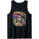 Dia De Los Muertos Mexican Day of The Dead Sugar Skull Women Tank Top