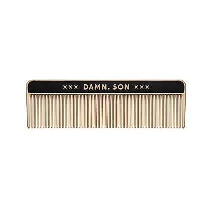 Easy Tiger Men S Metal Hair Comb Damn Son Black And Gold
