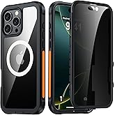 ANTSHARE for iPhone 16 Pro Case, with [Built-in Privacy Screen Protector] [Compatible with MagSafe], Anti-Peeping Magnetic Adsorption Full Body Double Protective Case for iPhone 16 Pro, Black