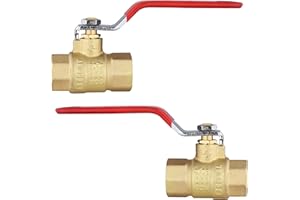 2-Pack HeSun 3/4 Inch FIP Threaded Ball Valve, Brass Full Port Shut-off Valve,3/4" Female NPT x 3/4" Female NPT, 600 WOG (Wat