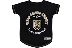 PETS FIRST NHL Las Vegas Golden Knights Tee Shirt for Dogs & Cats, Medium. - Are You A Hockey Fan? Let Your Pet Be An NHL Fan Too!