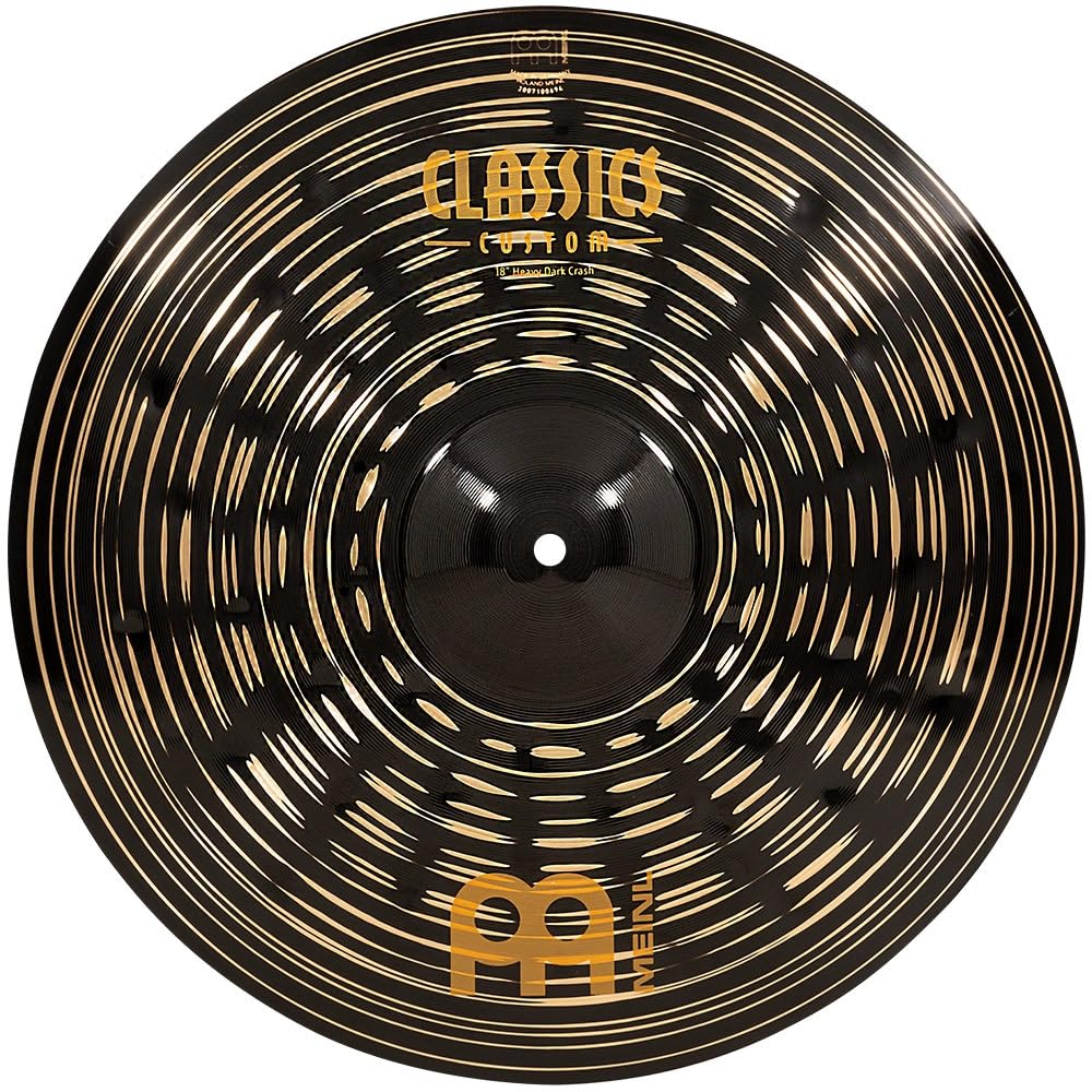 Meinl Cymbals Classics Custom Dark Crash Heavy Cymbal 18 inch (Video) for Drum Set (45,72cm) B12 Bronze, Dark Finish, Made in Germany (CC18HDAC)