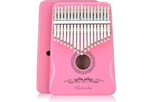 FLYOTT Kalimba Thumb Piano 17 Keys, Finger Piano Musical Instruments, Mbira Music Kids Gifts Adult Beginners Hand Pianos (Pink)