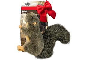 ALL FOR PAWS Interactive Dog Squirrel Plush Squeaky Toy - Perfect Puppy Enrichment Toy, Large