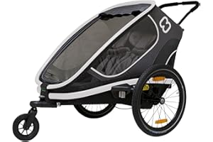 Hamax Outback Two Seat Reclining Multi-Sport Child Bike Trailer + Stroller (Jogger Wheel Sold Separately)