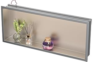 Bernkot Stainless Steel Led Shower Niche 30" X 12" Brushed with Lighting Waterproof No Tile Need Shower Niche for Bathroom Recessed Wall Niche Over-Mounted Installation