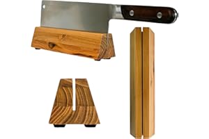 Nomware Cleaver Stand | 8.25-inch wood vegetable cleaver knife storage block (Teak, 2mm)