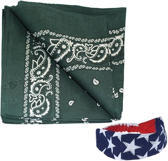 Hunter Green Bandanas Bandannas Bulk Paisley Bandanas