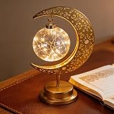 O-FarFarm Crescent Moon Lamp - Battery Operated Crescent Night Light for Home &amp; Prayer Room, Ramadan Gifts for Muslim Families, Eid Decorations, 3D Moon Light Decor（Battery Not Included