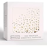Stylish 5x5 Inch Gold Napkins -100 Pack of White and Gold Cocktail Napkins - Add Sparkle to Your Event with Party Napkins - 3