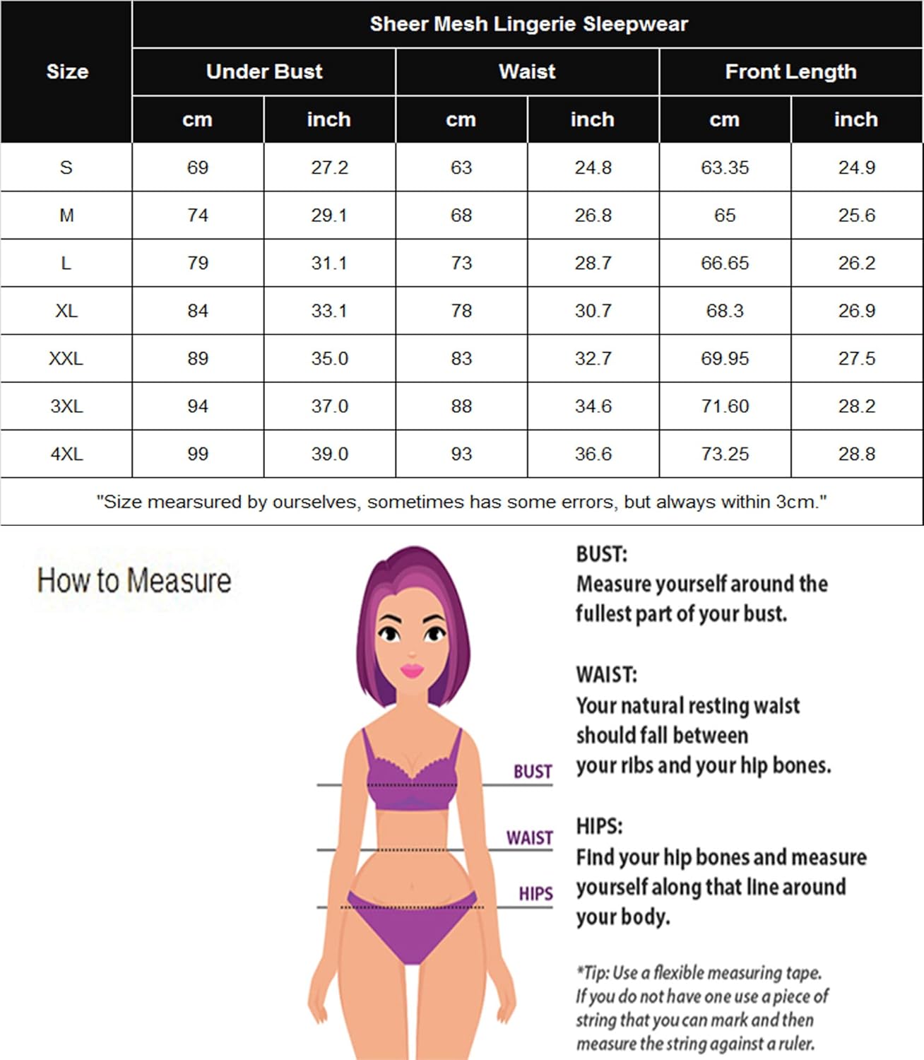 Avidlove Women Sexy Lingerie Babydoll Lace Nightgown Mesh Chemise Boudoir Nighty: Clothing