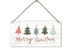 PHAMTE Merry Christmas Sign,Christmas Signs,Christmas Decorations Indoor Printed Wood Plaque Sign Wall Hanging,Farmhouse Christmas Decor Hanging Wall Signs For Home Christmas Party Decor 12 x 6 Inches