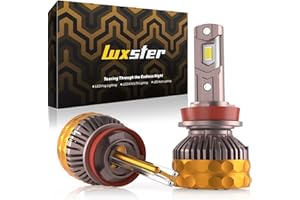 LUXSTER Ultra H11 H9 LED Bulbs, 50000LM Super Bright, Triple Copper Pipes Cooling Tech(Unique), Punisher Pro Upgrade, H8 H16 Foglight, 6000K Pure White, Pack of 2