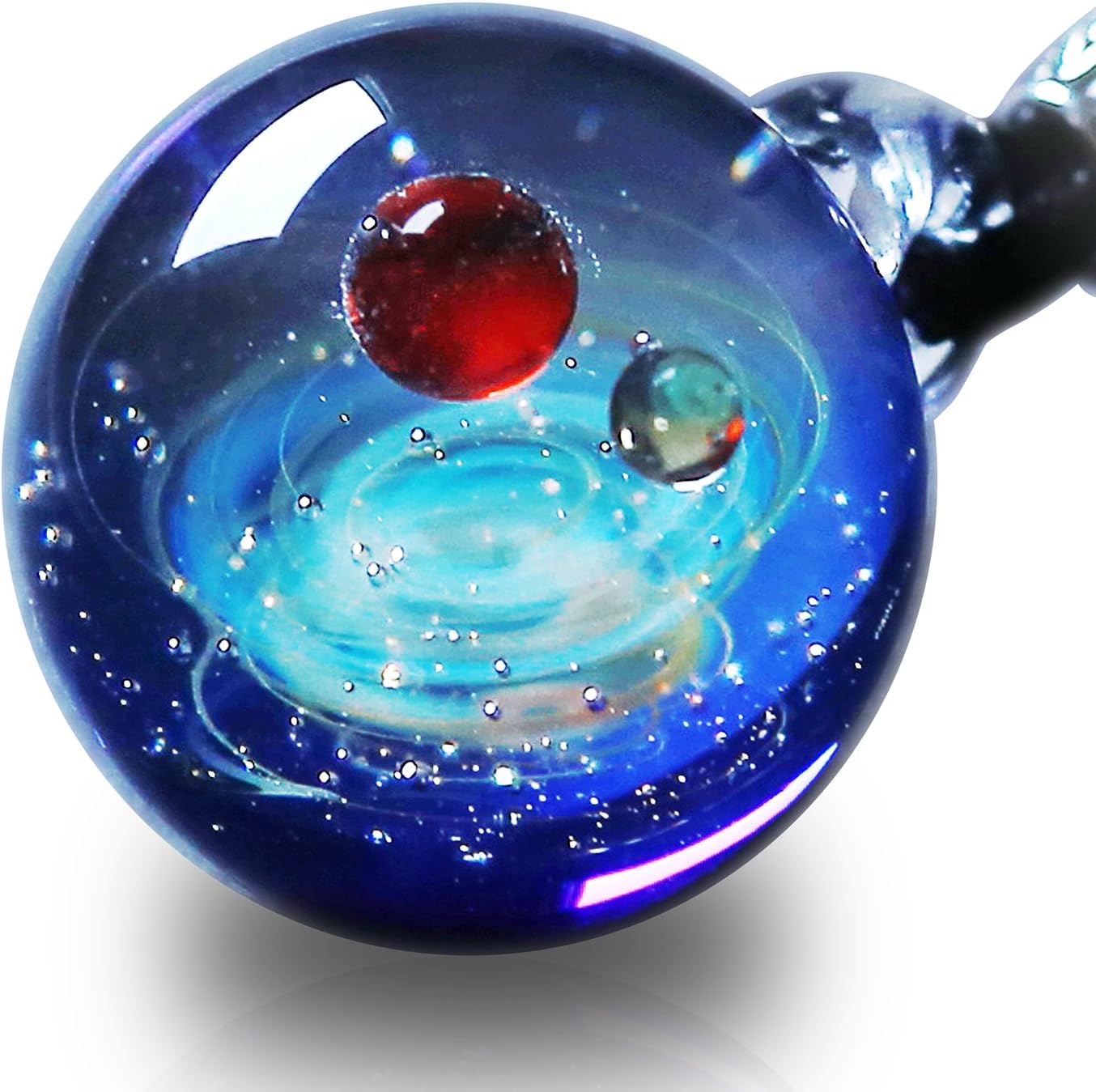 Original Galaxy Pendant Necklace, Universe Glass, Space Cosmos Design,Birthday Art Japan Handmade Craftsman