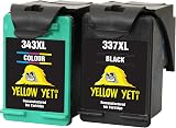 YELLOW YETI 337 343 Remanufactured Ink Cartridges Black Colour HP Photosmart view 1