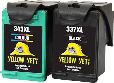 YELLOW YETI 337 343 Remanufactured Ink Cartridges Black Colour HP Photosmart