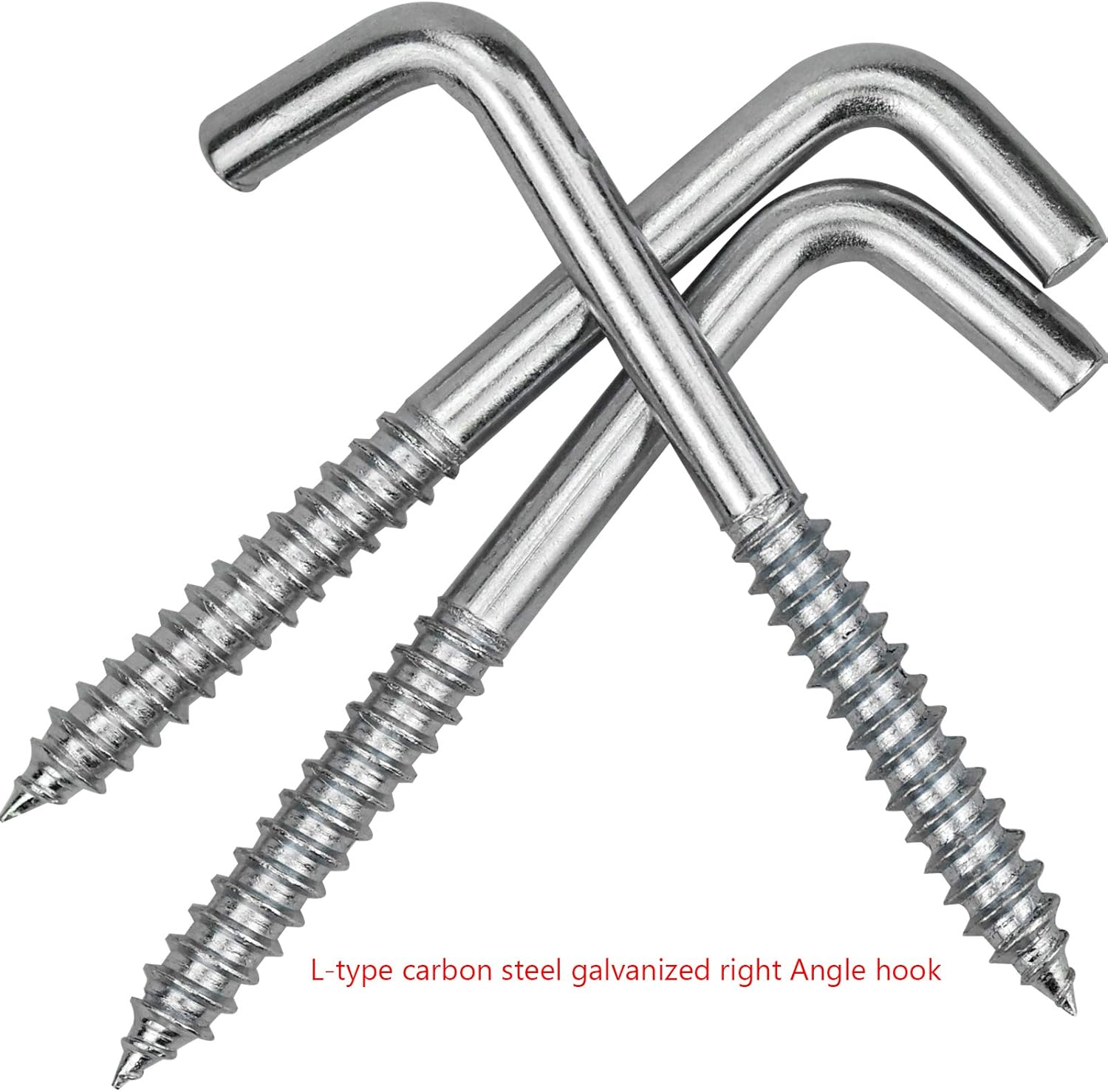 40 Pcs Set L Hook Screws, Square Hooks Screw in 3 Sizes BigaMart